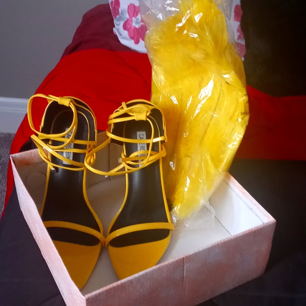 Yellow feather sandle heals